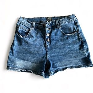 Justice girls blue denim shorts